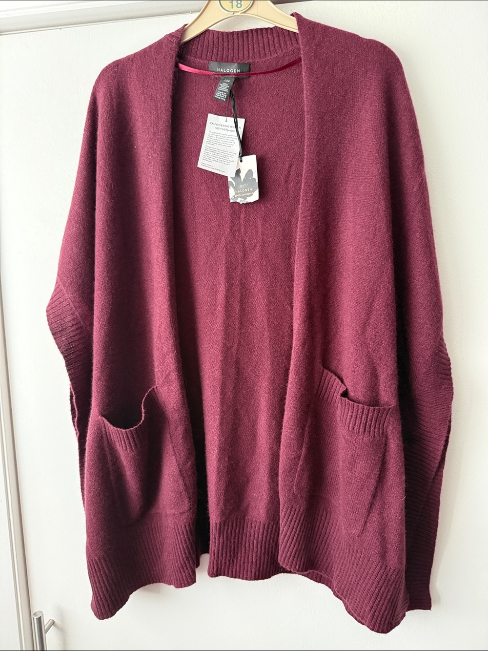 Halogen 100% Cashmere Ribbed One Sz Sleeveless Open Front Sweater Cardigan Vest